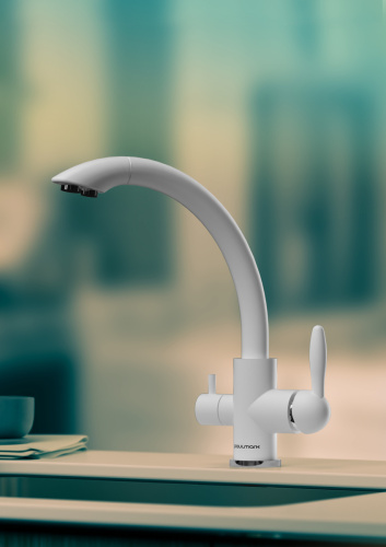 Смеситель для кухни Paulmark ESSEN Es213001-WH на мойку белый - фото 2